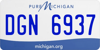 MI license plate DGN6937