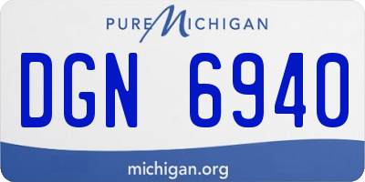 MI license plate DGN6940