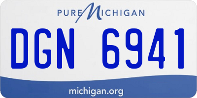 MI license plate DGN6941