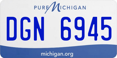 MI license plate DGN6945