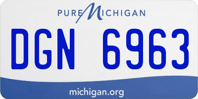 MI license plate DGN6963
