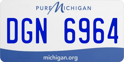 MI license plate DGN6964
