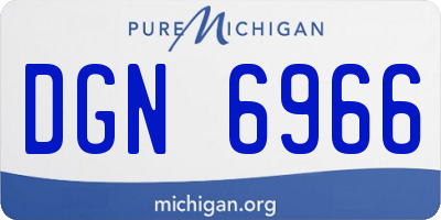 MI license plate DGN6966