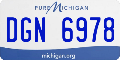 MI license plate DGN6978
