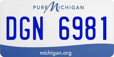 MI license plate DGN6981