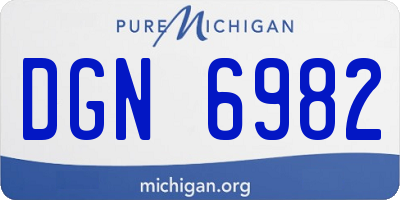 MI license plate DGN6982