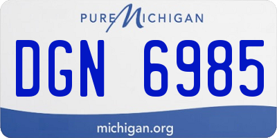 MI license plate DGN6985