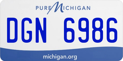 MI license plate DGN6986