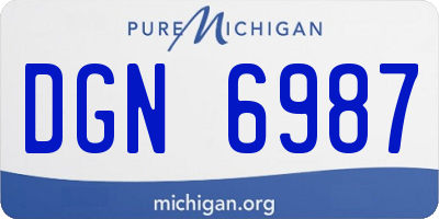 MI license plate DGN6987