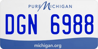 MI license plate DGN6988