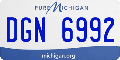 MI license plate DGN6992