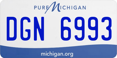 MI license plate DGN6993