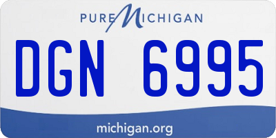MI license plate DGN6995