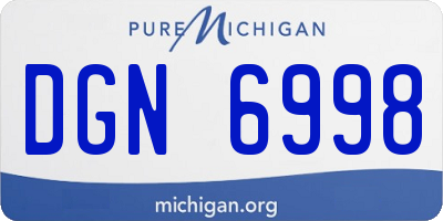 MI license plate DGN6998