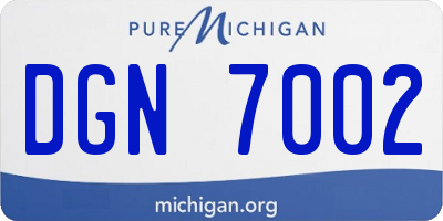 MI license plate DGN7002