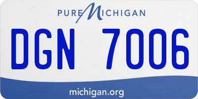 MI license plate DGN7006