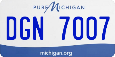 MI license plate DGN7007