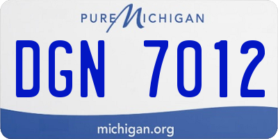 MI license plate DGN7012