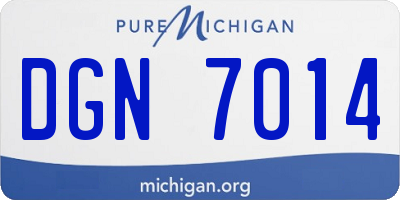 MI license plate DGN7014