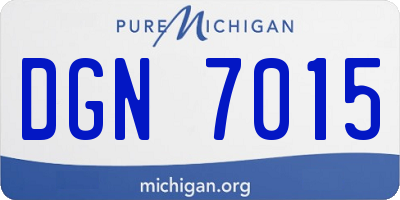 MI license plate DGN7015