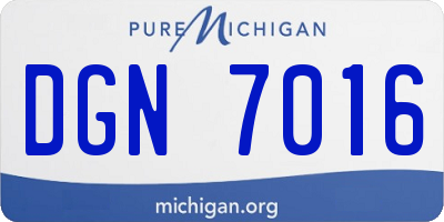 MI license plate DGN7016
