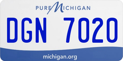 MI license plate DGN7020