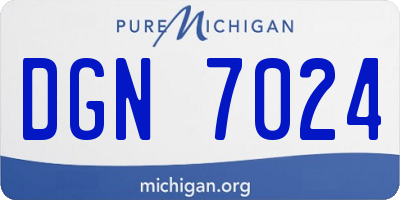 MI license plate DGN7024