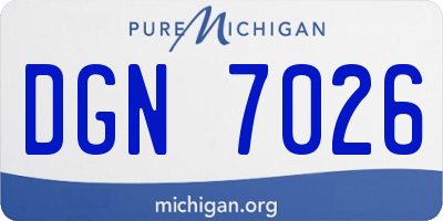 MI license plate DGN7026
