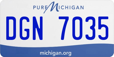 MI license plate DGN7035