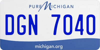 MI license plate DGN7040