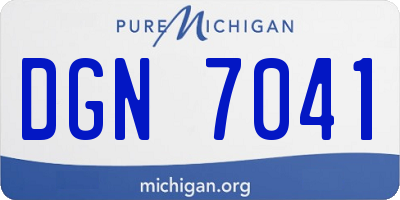 MI license plate DGN7041