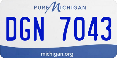 MI license plate DGN7043