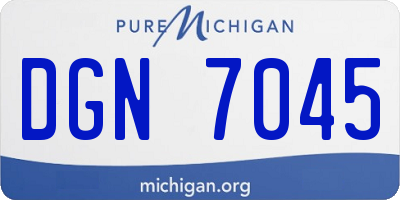 MI license plate DGN7045