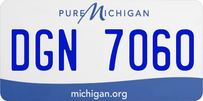 MI license plate DGN7060