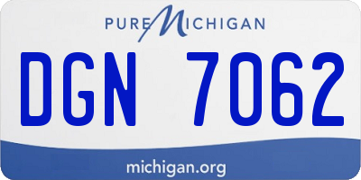 MI license plate DGN7062