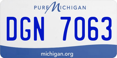 MI license plate DGN7063