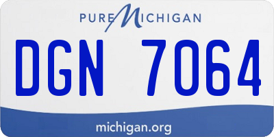MI license plate DGN7064