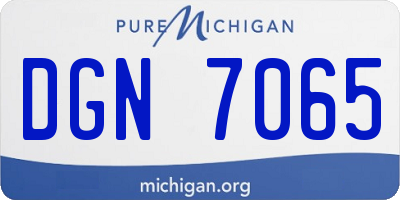 MI license plate DGN7065