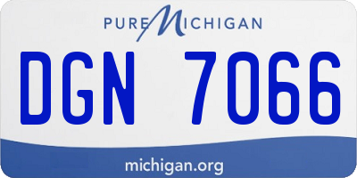 MI license plate DGN7066