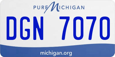 MI license plate DGN7070