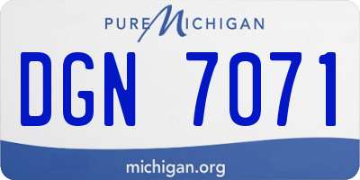 MI license plate DGN7071