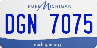 MI license plate DGN7075