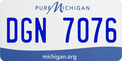 MI license plate DGN7076