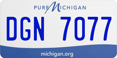MI license plate DGN7077
