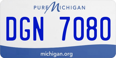 MI license plate DGN7080