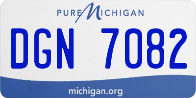 MI license plate DGN7082