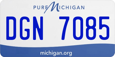 MI license plate DGN7085