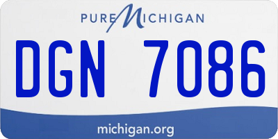 MI license plate DGN7086