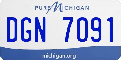 MI license plate DGN7091
