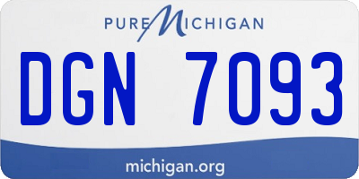 MI license plate DGN7093